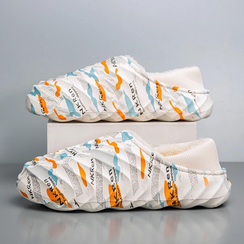 Fashion Eva Slipper Men's Slippers Men Fashion Cotton Shoes Platform Personality Plus Velvet Thickening Designed Mans Footwear New Style