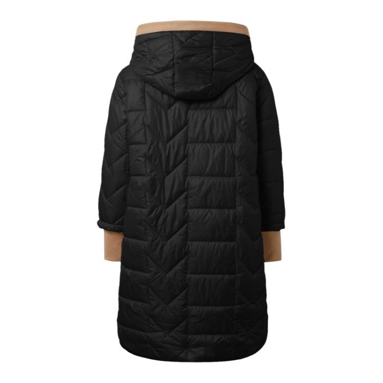 Winter Warm Hooded Coat Women Long Sleeve Solid Color Zipper Loose Fashion