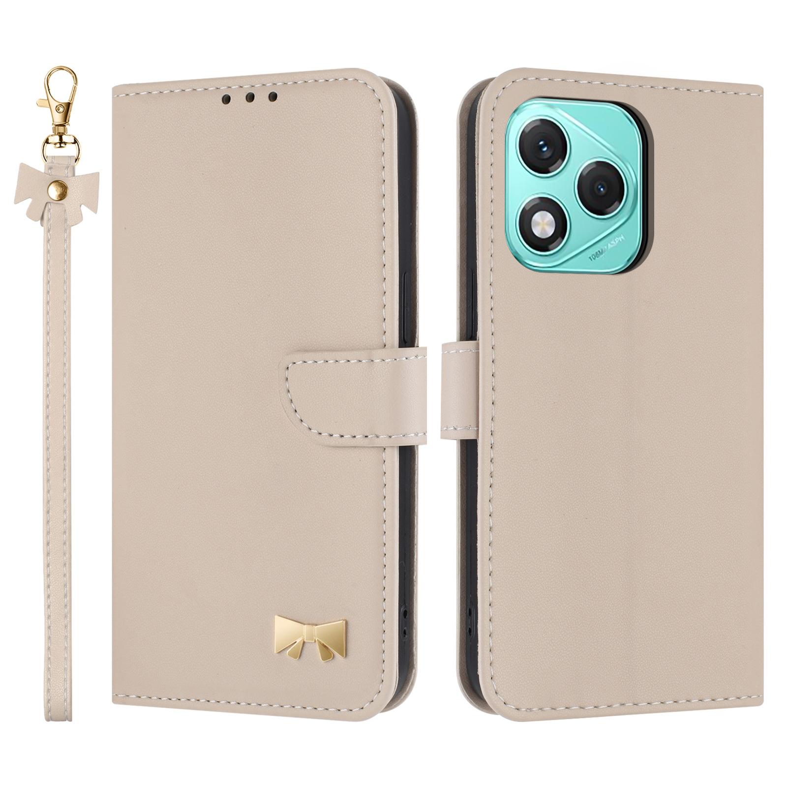 

For Honor 400 Lite 5G Case Bowknot Decor Wallet Leather Phone Cover with Wrist Strap D