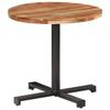 Bistro Table - VIDAXL - Round In Solid Acacia Wood - Black - 80x75 Cm