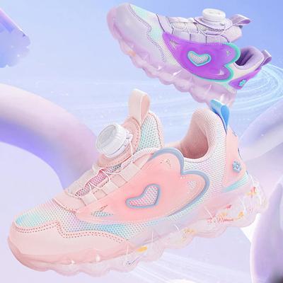 Spring/autumn New Mesh Surface Breathable Rotation Buckle Girl Sports Casual Shoes Children's Shoes