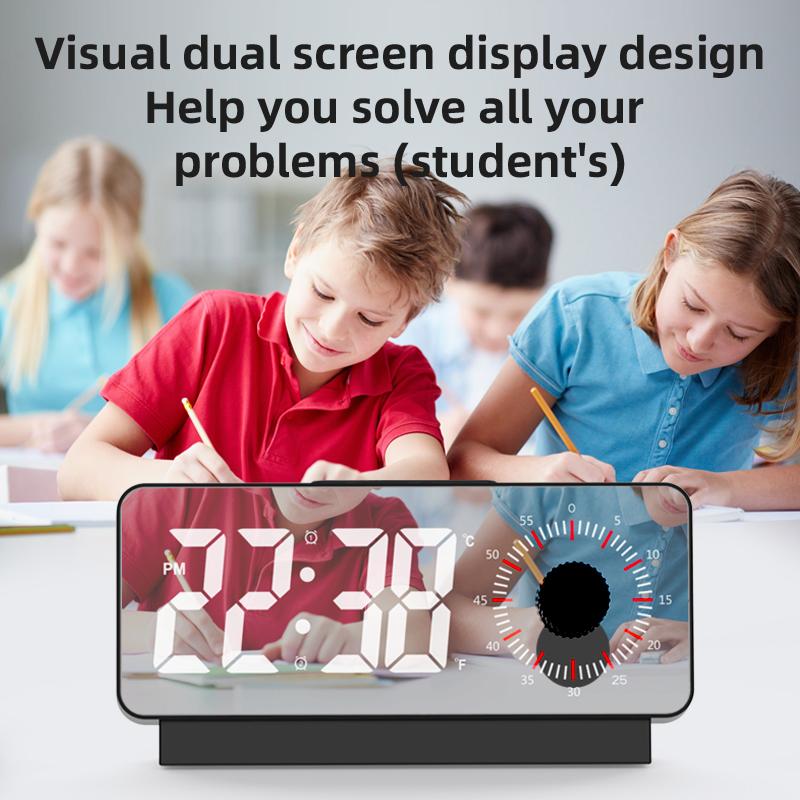 Digital Electronic Minimalist Alarm Clock with Timer Snooze Function USB Charging Port for Study Office Bedroom Use