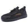 2025 mesh men's shoes 2025 summer breathable leather mesh men's casual shoes hollow mesh shoes