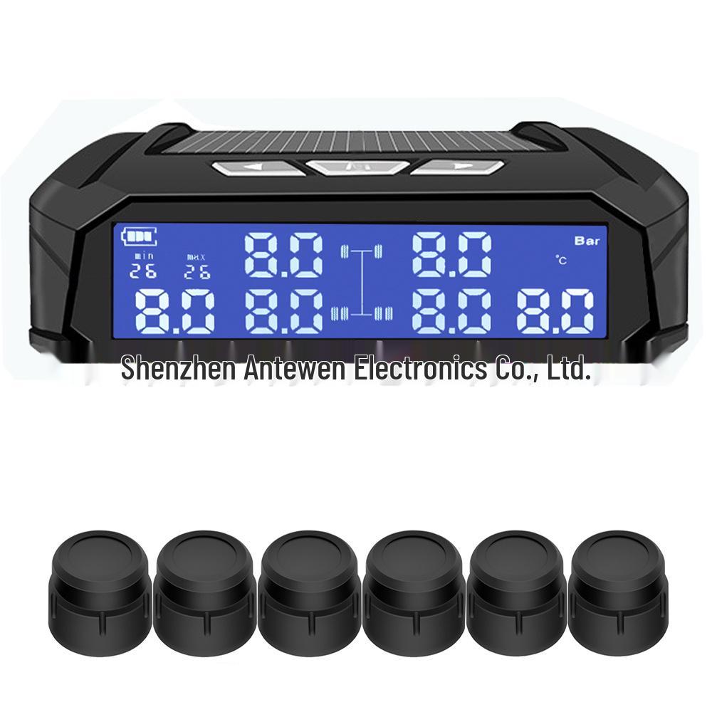 

6-Wheel Solar Wireless Tire Pressure Monitor for RVs, Light Trucks, and Commercial Vehicles