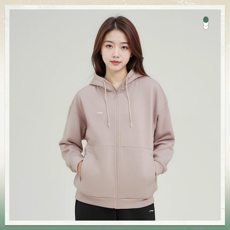 Li Ning Round Neck Pullover Sports Fashion Versatile Comfortable Trendy Simple Sweatshirt Women Sweatshirt AWDVJ00-2