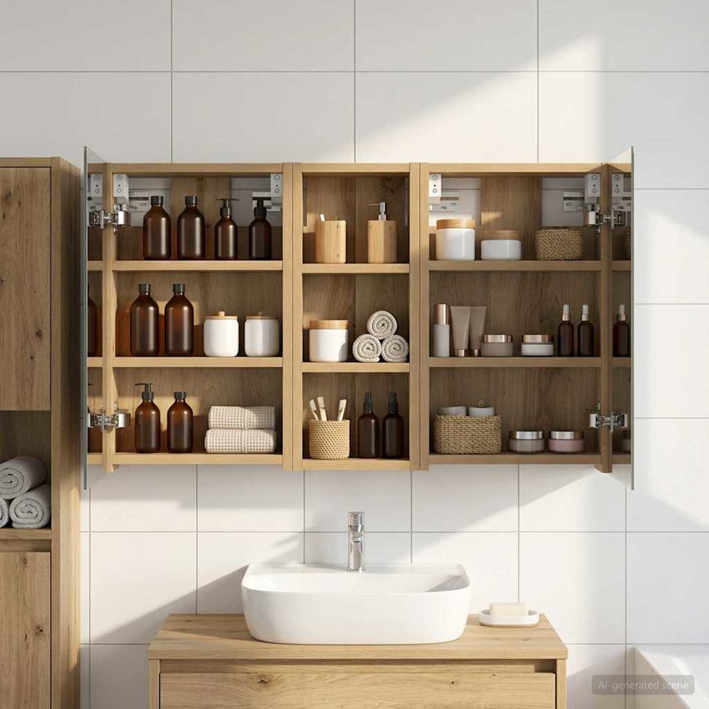 Bathroom Cabinet Set 3 pcs 80 x 10.5 x 50 cm Particleboard