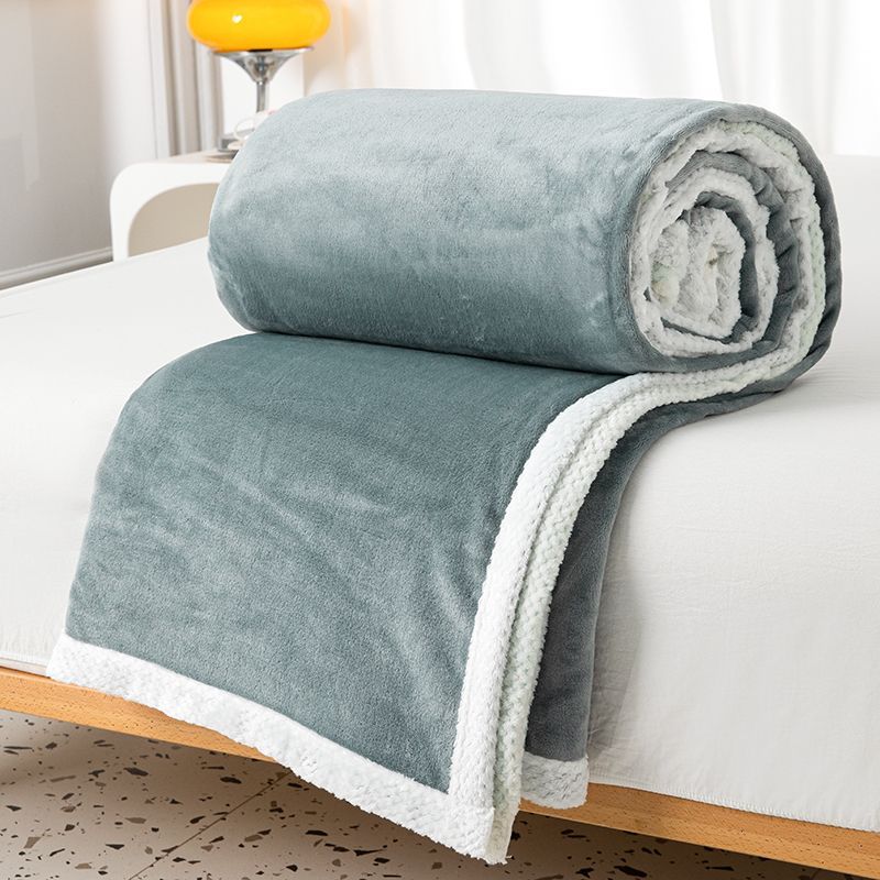 Thick Milk Velvet Double-sided Leisure Blanket Air Conditioning Blanket Towel for Summer Use