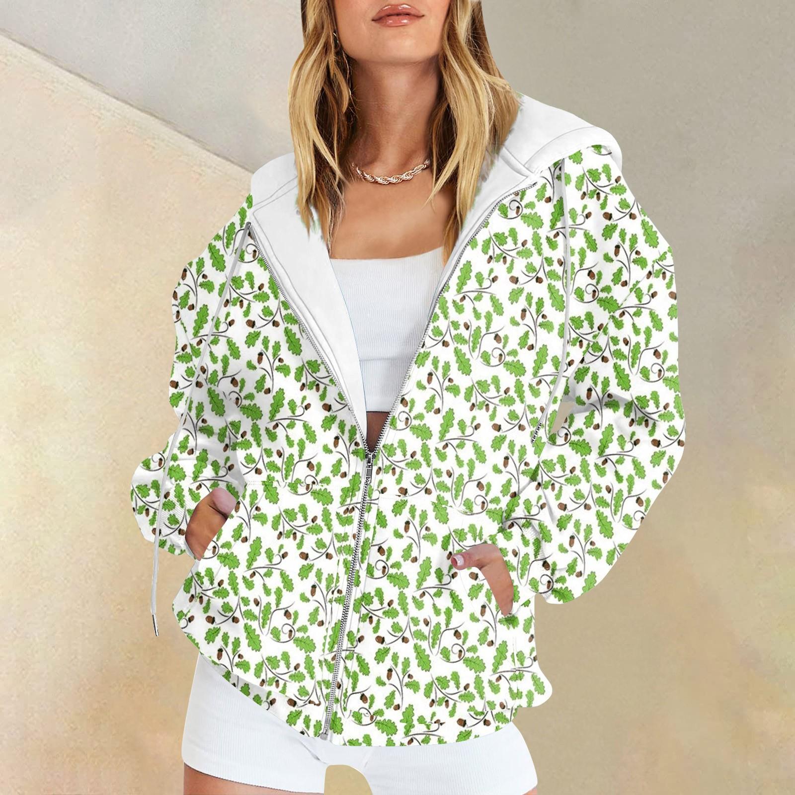

Женская мода повседневная спортивная одежда с цветочным принтом на осень и зиму с длинными рукавами и карманами, куртка-кардиган с капюшоном на молнии, куртка XXL