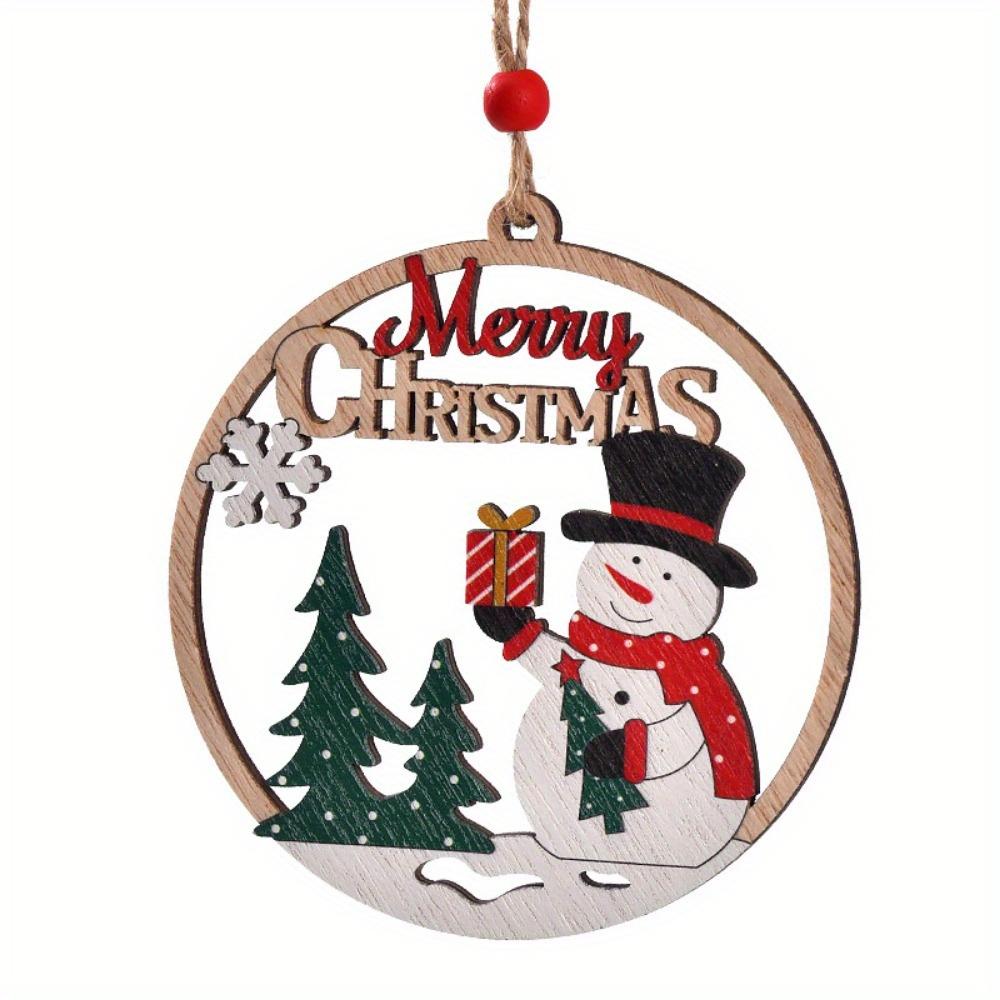 Christmas Pendants Christmas Decorations Wooden Pendants Christmas Hollowed-out Old Man Hang Out Christmas Decorations