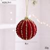 Red Flocked Fabric Christmas Tree Ornament Ball