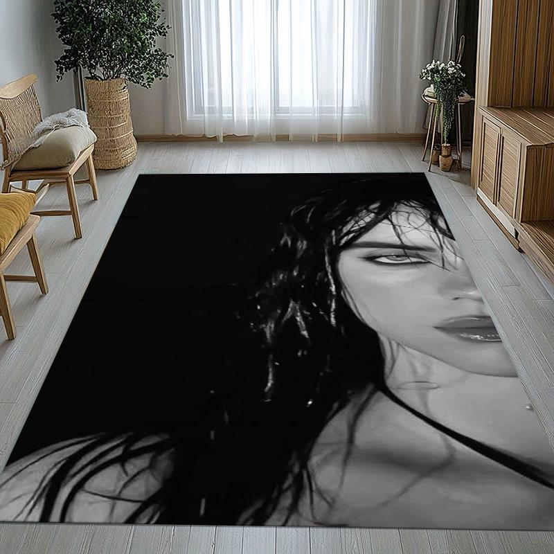 Tappeto Antiscivolo Decorazione Casa Billie Eilish Cantante Soggiorno Tappeto Morbido per Camera da Letto Stanza dei Giochi dei Bambini Divano Zerbino Regalo
