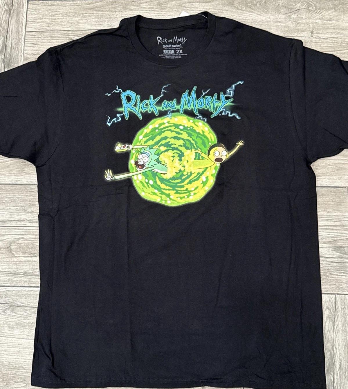 2018 Rick and Morty Adult Swim Tee Size 2X 100% Cotton T-shirt Mens Tees Top Officially Licensed 2018 S