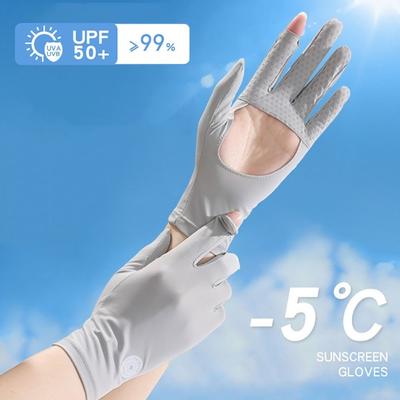 Touch Screen Sunscreen Gloves Anti-UV Driving Mittens New Flip Finger Gloves  Cycling Driving