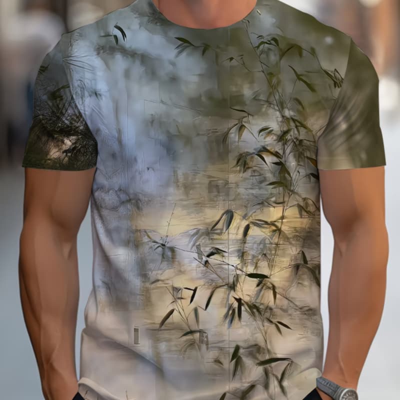 Men s Fashion 3D Printed Men s T-Shirt Round Neck Short Sleeve, Trendy Street Wear S