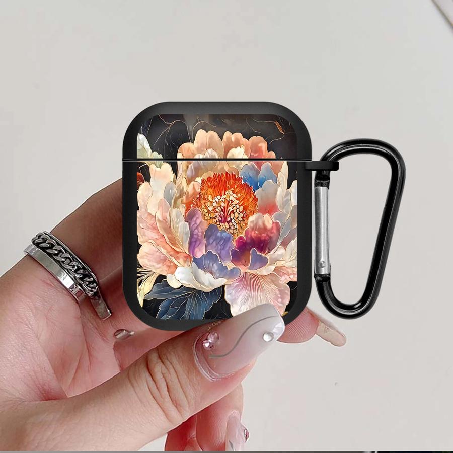 Case For Airpods Pro3 Pro2 2 4 3 1 Pro Earphone Cases Cover Blue Peony Flower