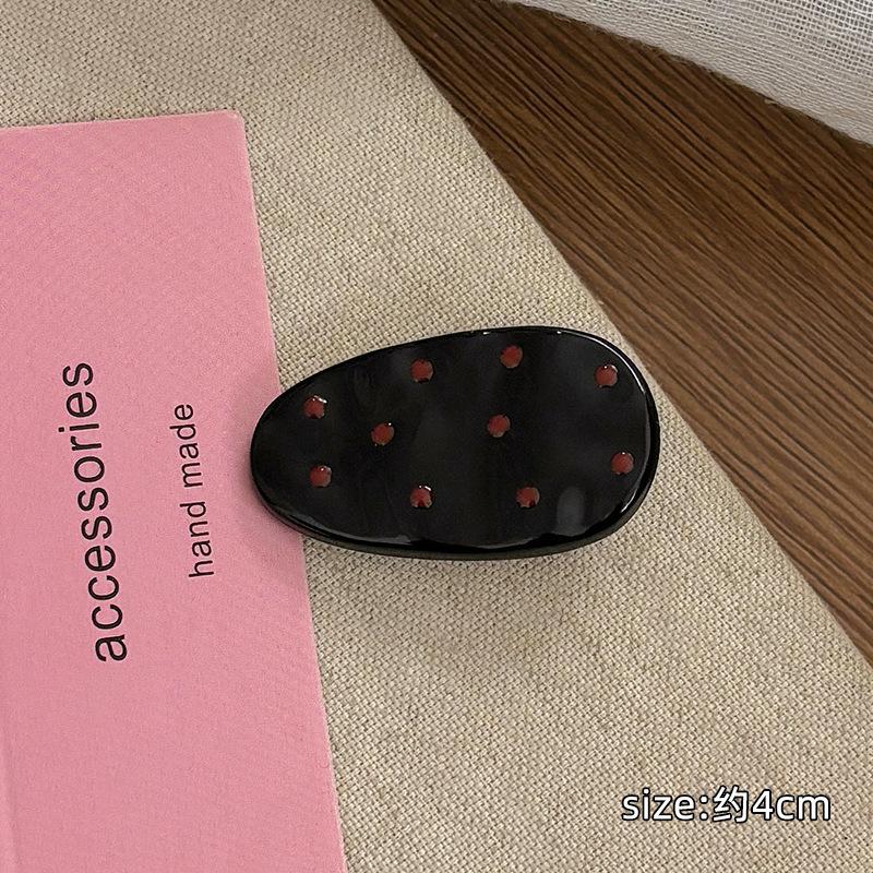 Cute Polka Dot Hair Clips Women Colorful Oval Hairpins Sweet Daily Hair Accessories for Girls Side Bangs Clip Headwear