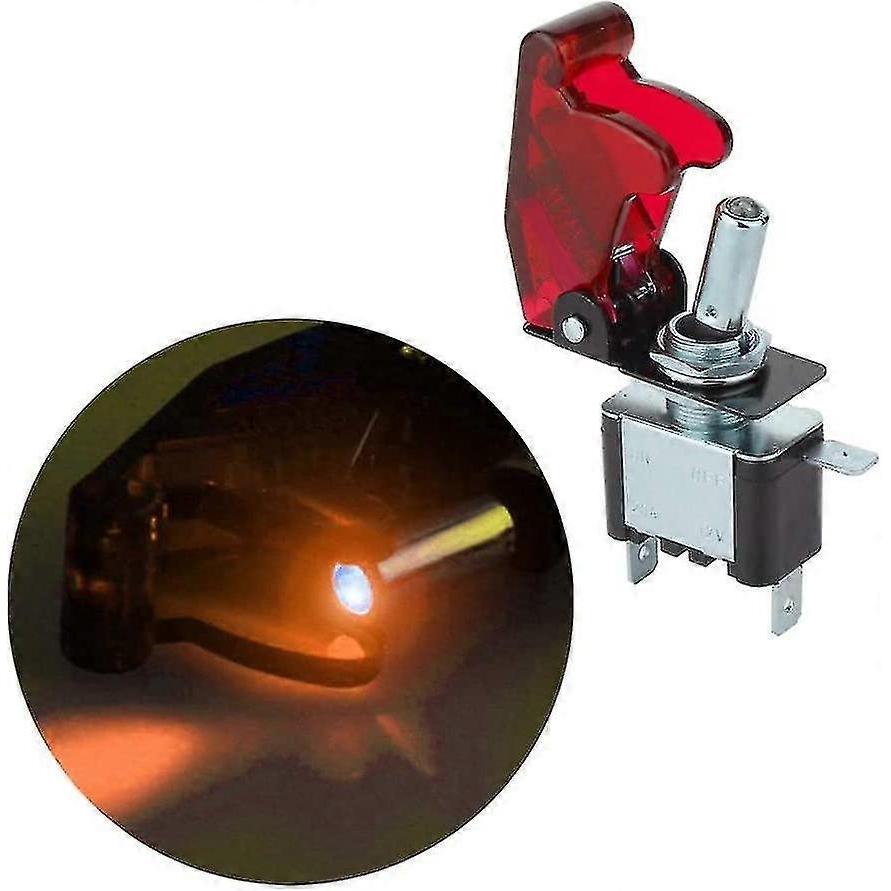 3pcs Rocker Switch Red Led Light Switch 20a 12v-24vdc On/off Rocker Switch Hwy