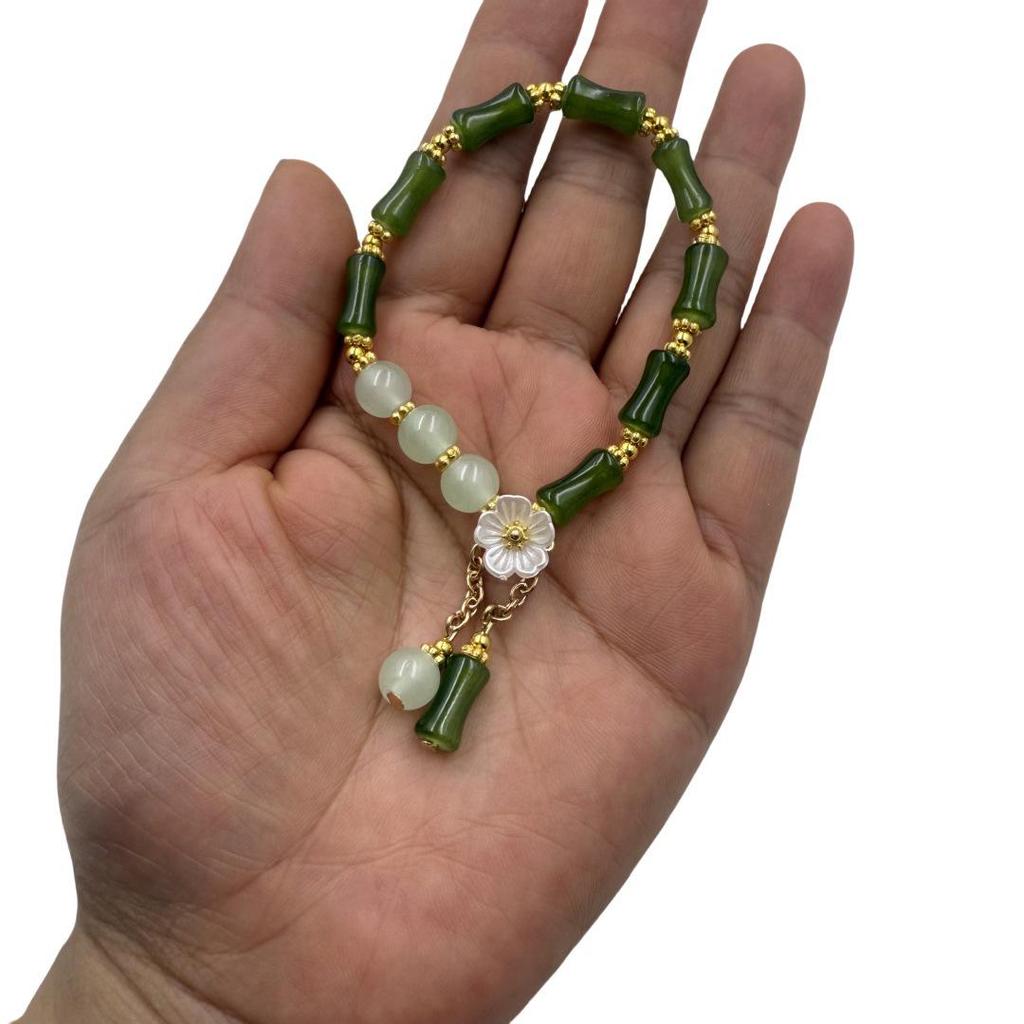 Sommer Erdbeerquarz Perlenarmband für Damen - Modischer Live-Stream-Stil mit floralen Perlen