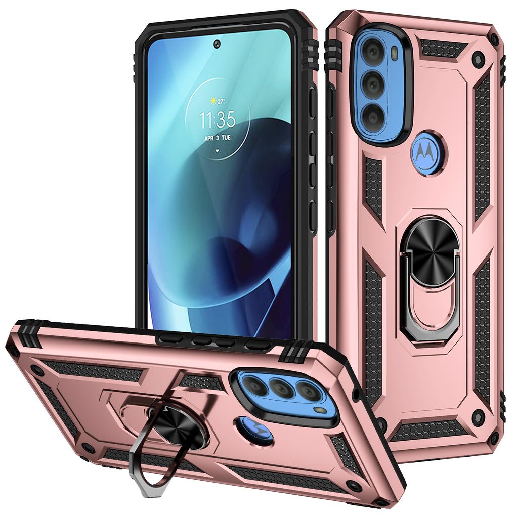 Case for Motorola Moto G71 5G Shockproof Bumper Armor Military Protective Magnetic Holder Ring Cover for Moto G 71