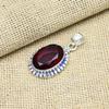 Grenat Rouge Pierre Précieuse Argent Sterling Massif 925 Fait Main Bijou Antique Cadeau Pour Mère Pendentif
