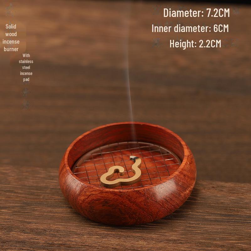 Suport Poros pentru Tămâie din Lemn de Palisandru – Mini Agarwood Vertical Ebonit Design Rotund