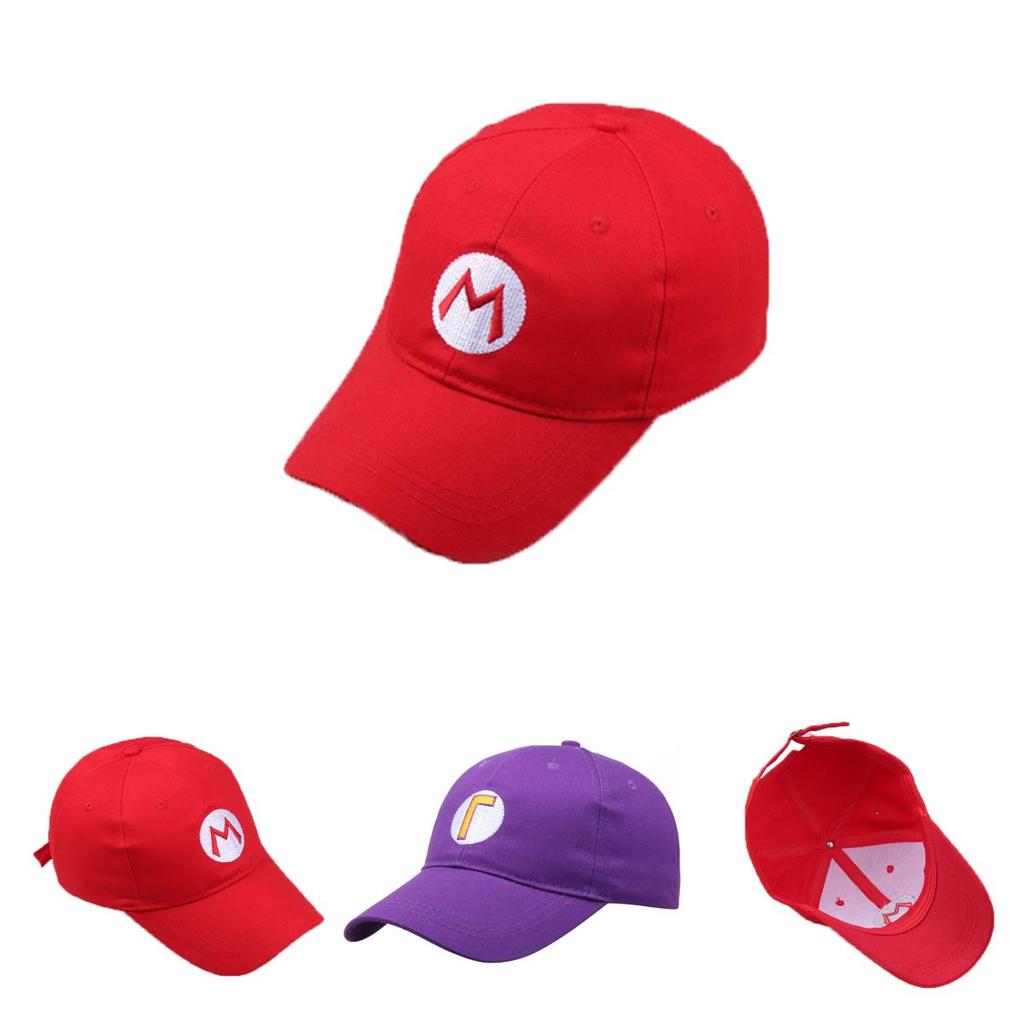 Quality Mario Baseball Cap Super Mario Bros Costume Hat For All Sizes**