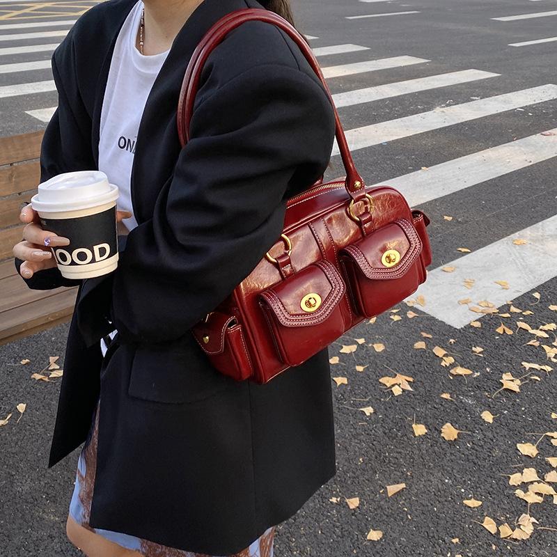 Damentasche mit großer Kapazität für unter dem Arm, Herbst und Winter 2025, neu, Nische, hochwertig, schlicht, Retro, Schultertasche, Kissen-Tasche