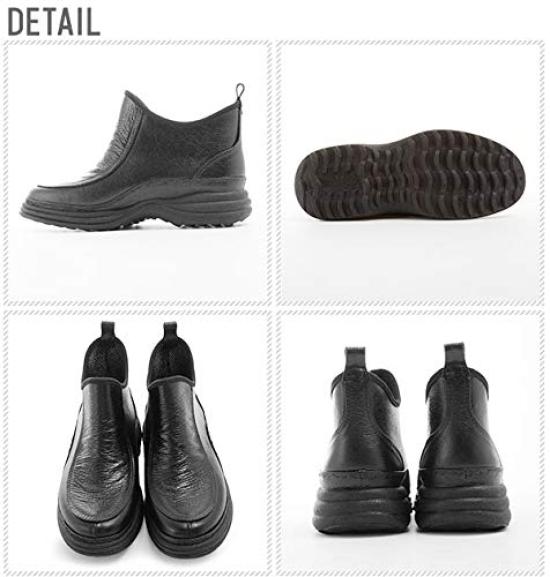 Made In Japan Short Rain Boots Fully Waterproof 850 Black LL Men's (27.5-28.0cm)