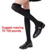 Solid Color Stretch Ruffle Trim Over Knee Long Socks for Women Japanese Student Sheer Mesh Splicing Thigh High Stockings