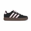 Adidas BARREDA Synthetic Leather Abrasion Resistant Lightweight Breathable Low top Skateboard Shoes Women's Black Pink JQ4235(Team1864-)