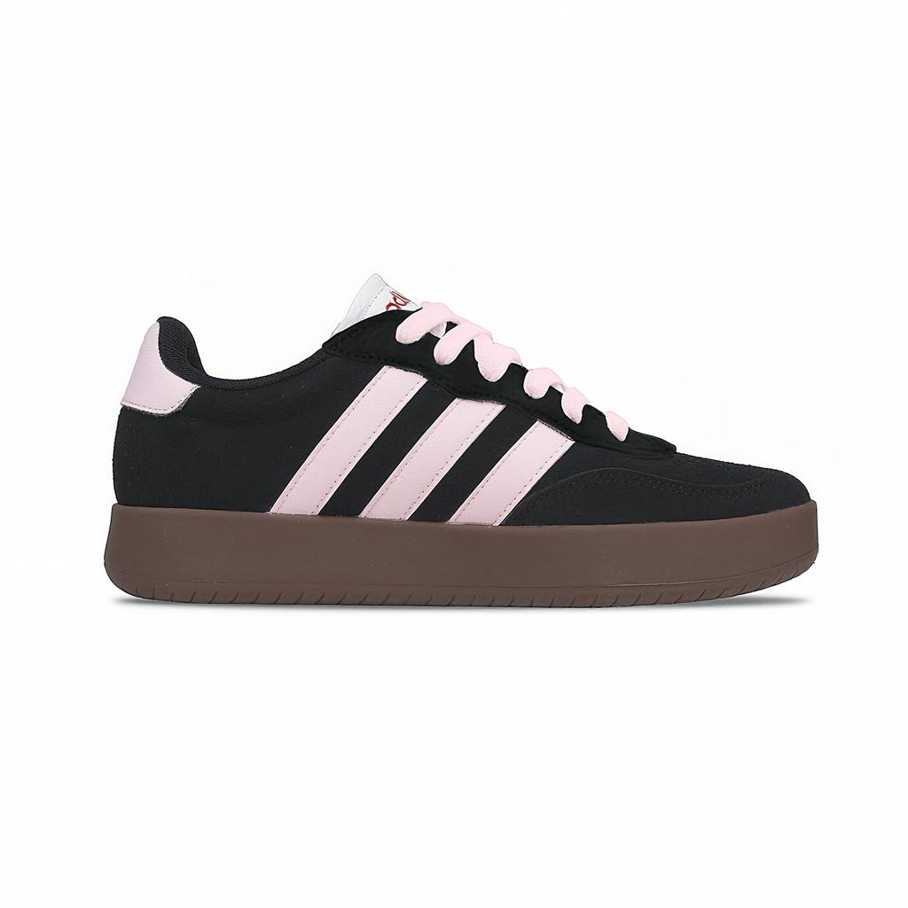Adidas BARREDA Synthetic Leather Abrasion Resistant Lightweight Breathable Low top Skateboard Shoes Women's Black Pink JQ4235(Team1864-)