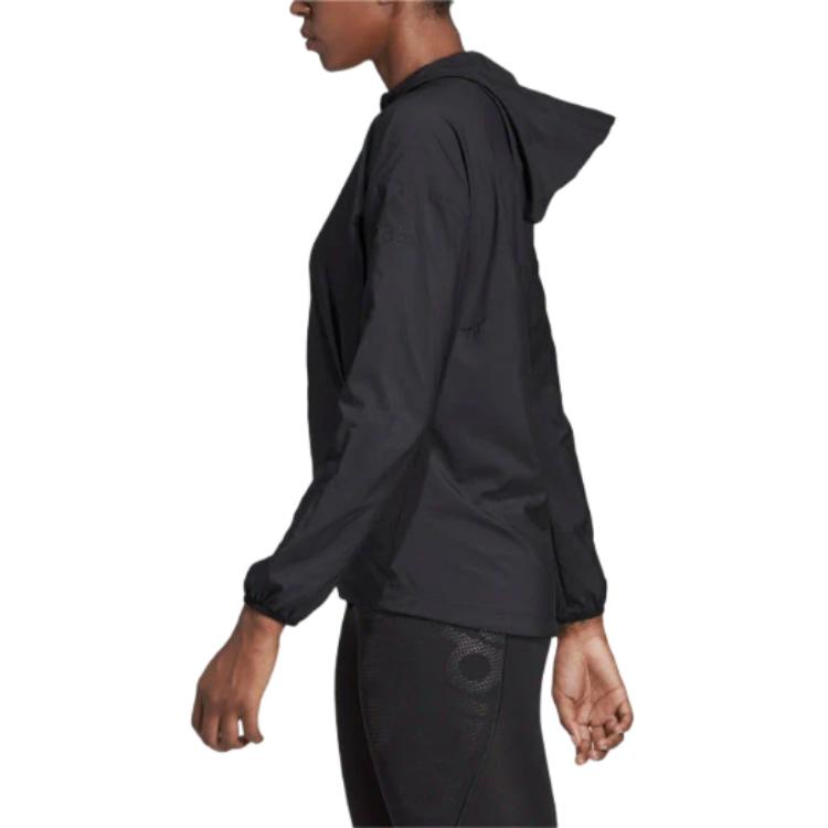 Adidas Hooded Fashion Versatile Casual Jacket Women Jacket Black CX5330