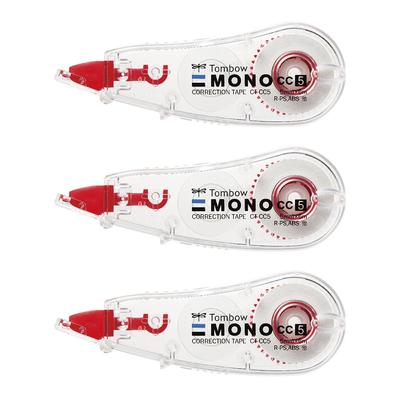 Tombow Pencil Correction Tape 5mm MONO Mono CC Adhesion Single Use Type 6m 3 Pieces (Mini Size/High Tape) KCB-326 (CTCC5×3)