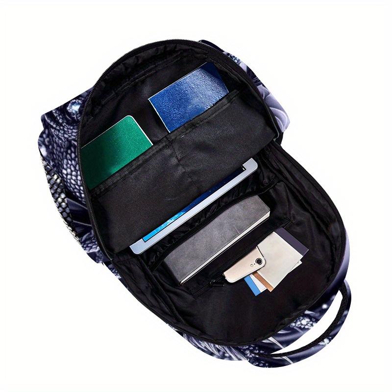 Rose Dragon (3) Outdoor Sports Double Shoulder Backpack, Adjustable Comfortable Straps Suitable for Hiking Beach Travel Yoga