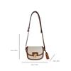 2024 New Small Style Contrast Panel Canvas Retro One Shoulder Crossbody Saddle Bag Handbags