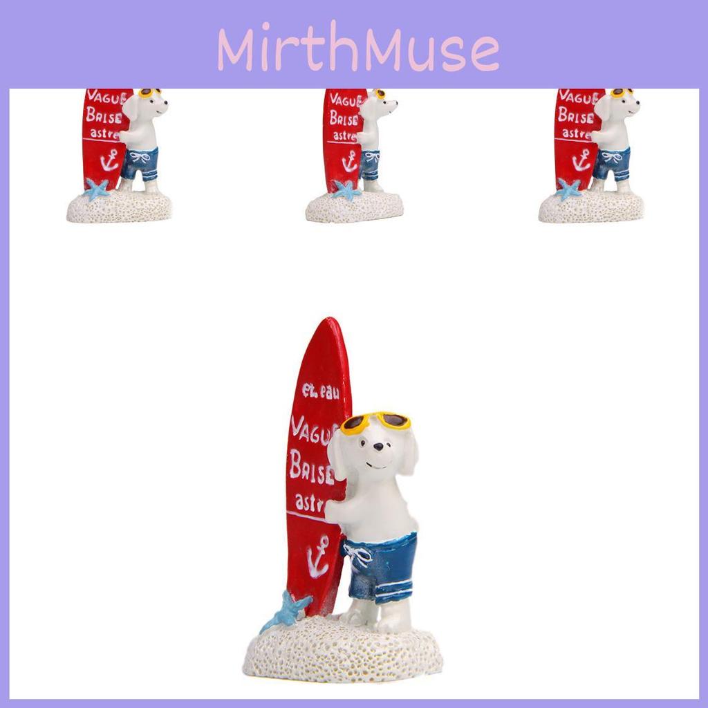 Creative Resin 3d Cartoon Surfing Dog Micro Landscape Decor For Photography And Gift Giving