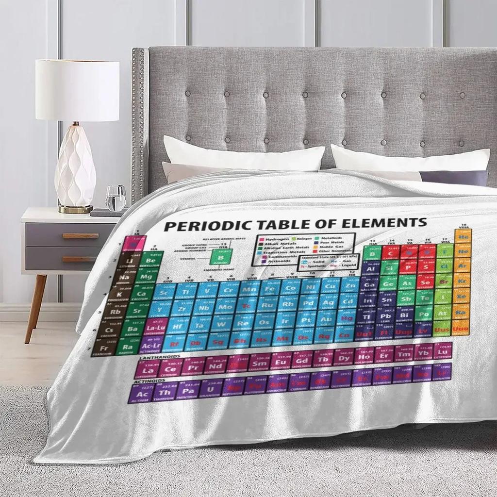 Periodic Table Of Elements Chemistry Warm Soft Blanket Nature Camping Throw Blanket Spring Flannel Bedspread Sofa Bed Cover