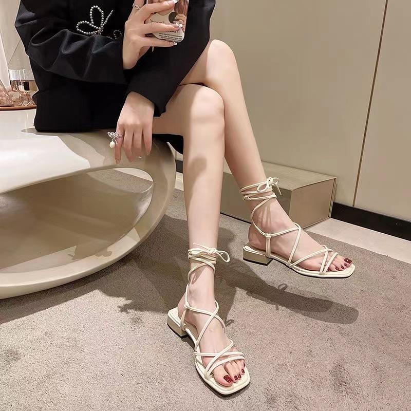 Retro Sandals Fairy Style Strap Women's Flat Bottom 2025 Summer New Style Gentle Fashion Versatile Roman Shoes