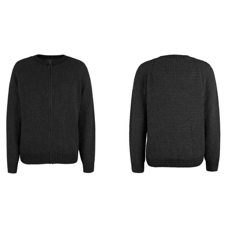 Vintage Hooded Cardigan Sweater Loose Knitwear Solid Color Long Sleeve V Neck Top for Autumn Winter