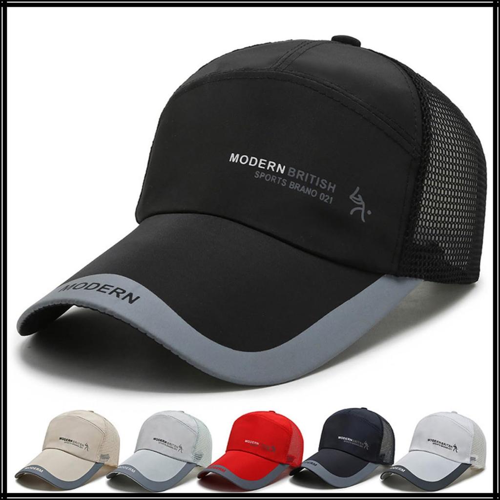 White Fang Hat Cap Breathable Mesh Sports Outdoor Duckbill CZA505 Men's Women's (Black)