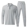 Men's Summer Two-Piece Set: Long Sleeve Shirt and Long Pants for Sports and Leisure