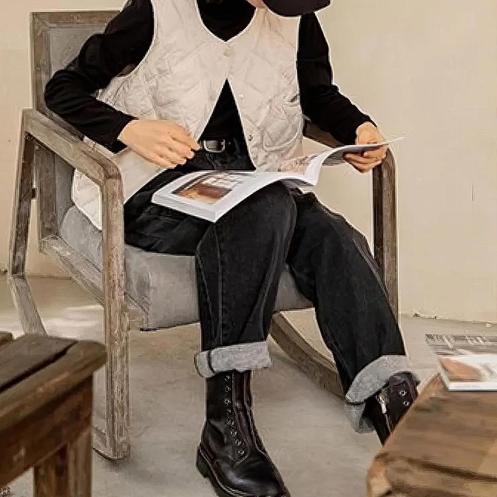 Chaleco Acolchado a Cuadros Diamante de Moda para Mujer Chaqueta Acolchada de Algodón