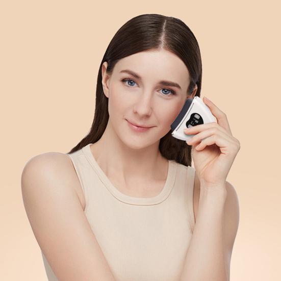 Masážní přístroj na obličej s vibračními a hřejivými funkcemi Ergonomický design Kompaktní Přenosný Bezdrátový masážní přístroj proti stárnutí