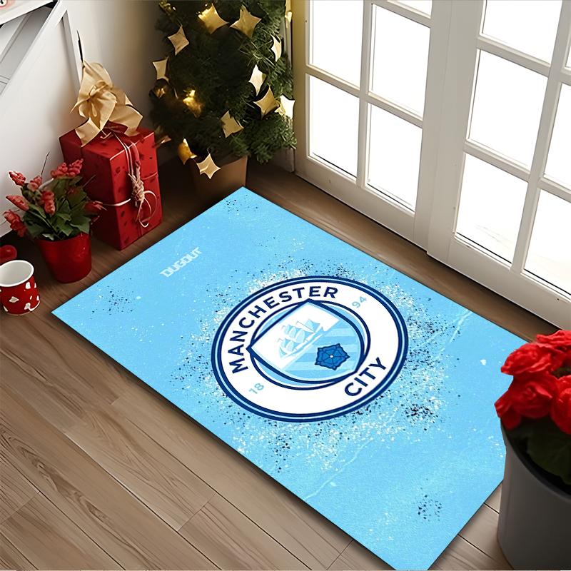 1pc Office Carpet, Manchester United Manchester City Chair Rug, Living Room Printed Area Rug, Home Chair Floor Mat