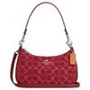 Teri 24 Zipper Closure Denim Shoulder Bag Medium Women Shoulder Bag Red CDE43-SVDN8