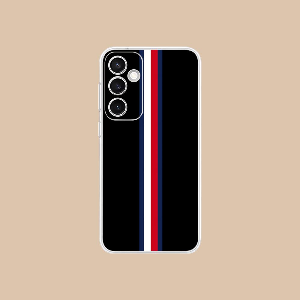 Red Blue Stripe Mobile Phone Case for Samsung Galaxy S25 S24 S23 S22 S21Plus FE Ultra Clear Colorful Cover Luxury Smartphone