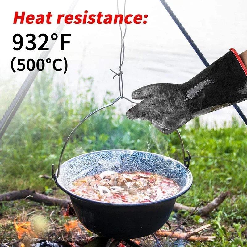 BBQ Gloves Heat Resistant Gloves Baking Sheet Firewood for Grill Smoker Cooking Pit Barbecue Waterproof Oil Resistant
