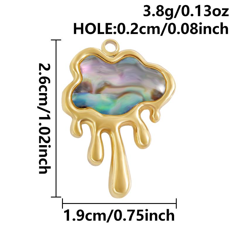 High Quality 304 Stainless Steel Sun Heart Abalone Shell Pendant For Jewelry Making Supplies Enamel Charm Golden DIY Accessories