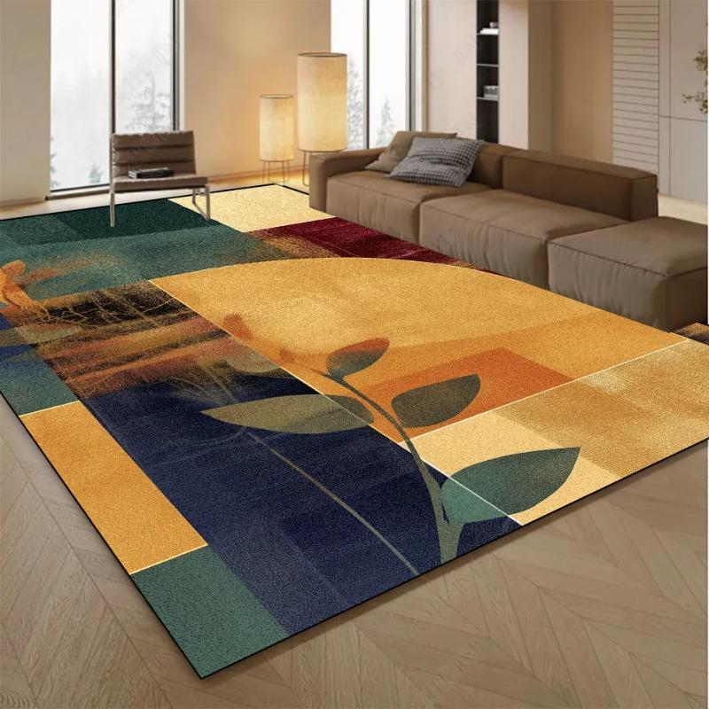 Moderner Geometrische Kunst Wohnzimmerteppich Buntes Abstraktes Design Indoor Teppich Dekorative Fußmatte für Wohnzimmer Heimdekor
