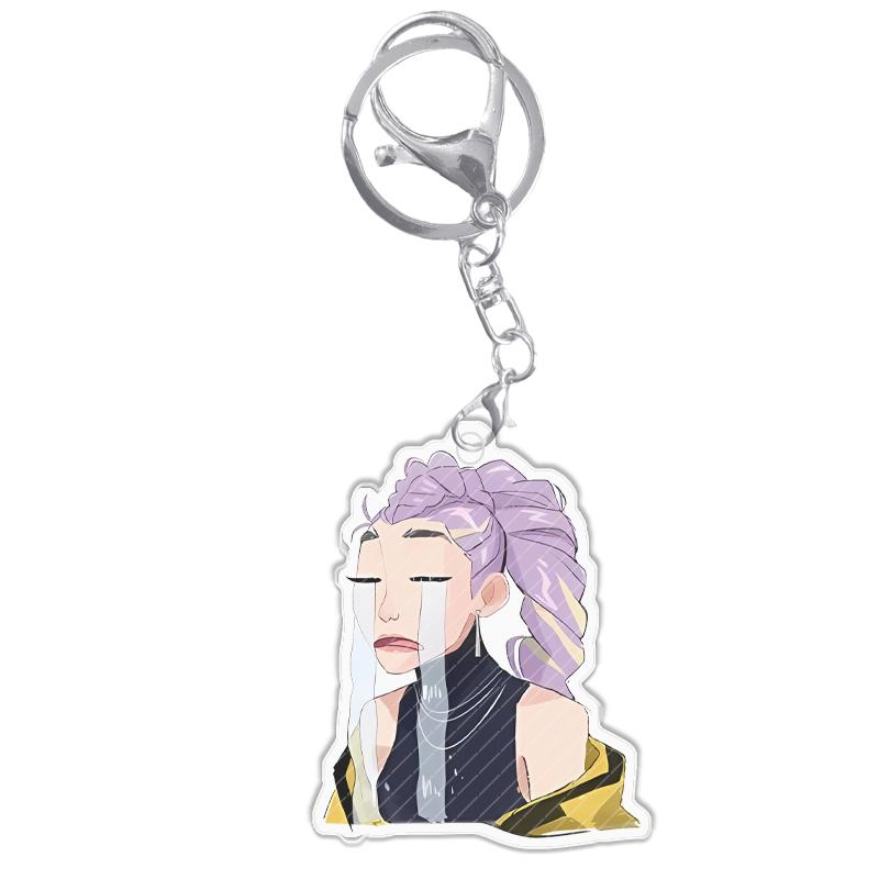 Hunters Demon K-Pop Acrylic Keychain Rumi Funny Emoticon Eating Sushi Anime Characters Gifts Interesting Pendant Decoration Toy
